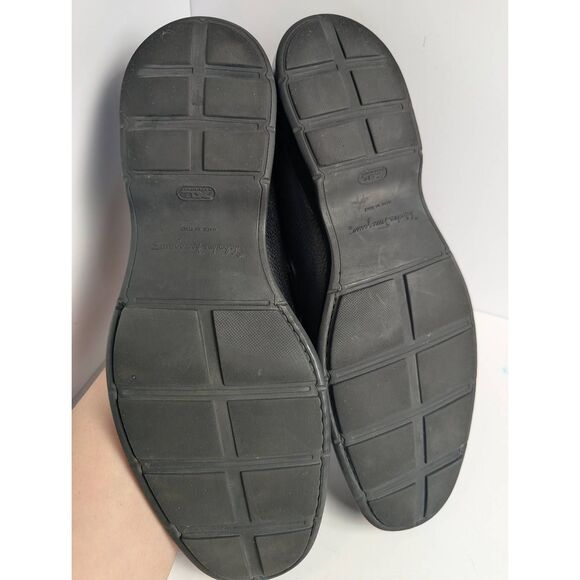 Salvatore Ferragamo Black pebbled leather horsebit loafers mens 10 EE extra wide main image 6